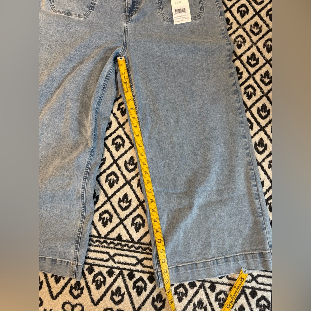 CHARLIE B Light Blue Wide Leg Cropped Jeans - Picture 4 of 5